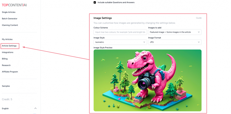 Image Settings – Topcontent/AI Documentation & Guides