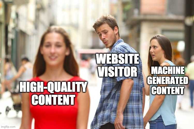 high quality content vs machine generated content