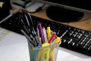 office supplies like pens are part of the cost of a full time writer