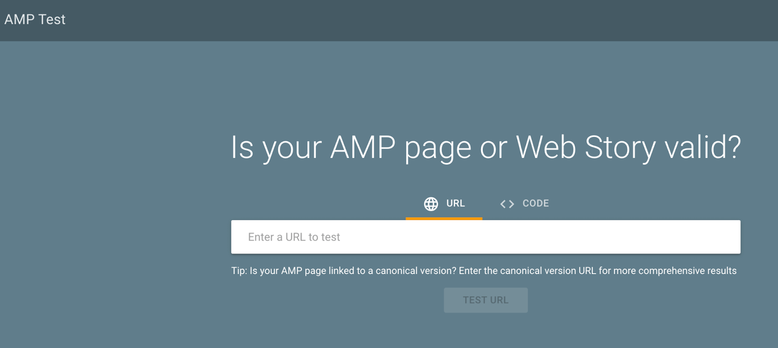 AMP Test Tool to ensure that your page meets the Google Search requirements for a valid AMP HTML document.